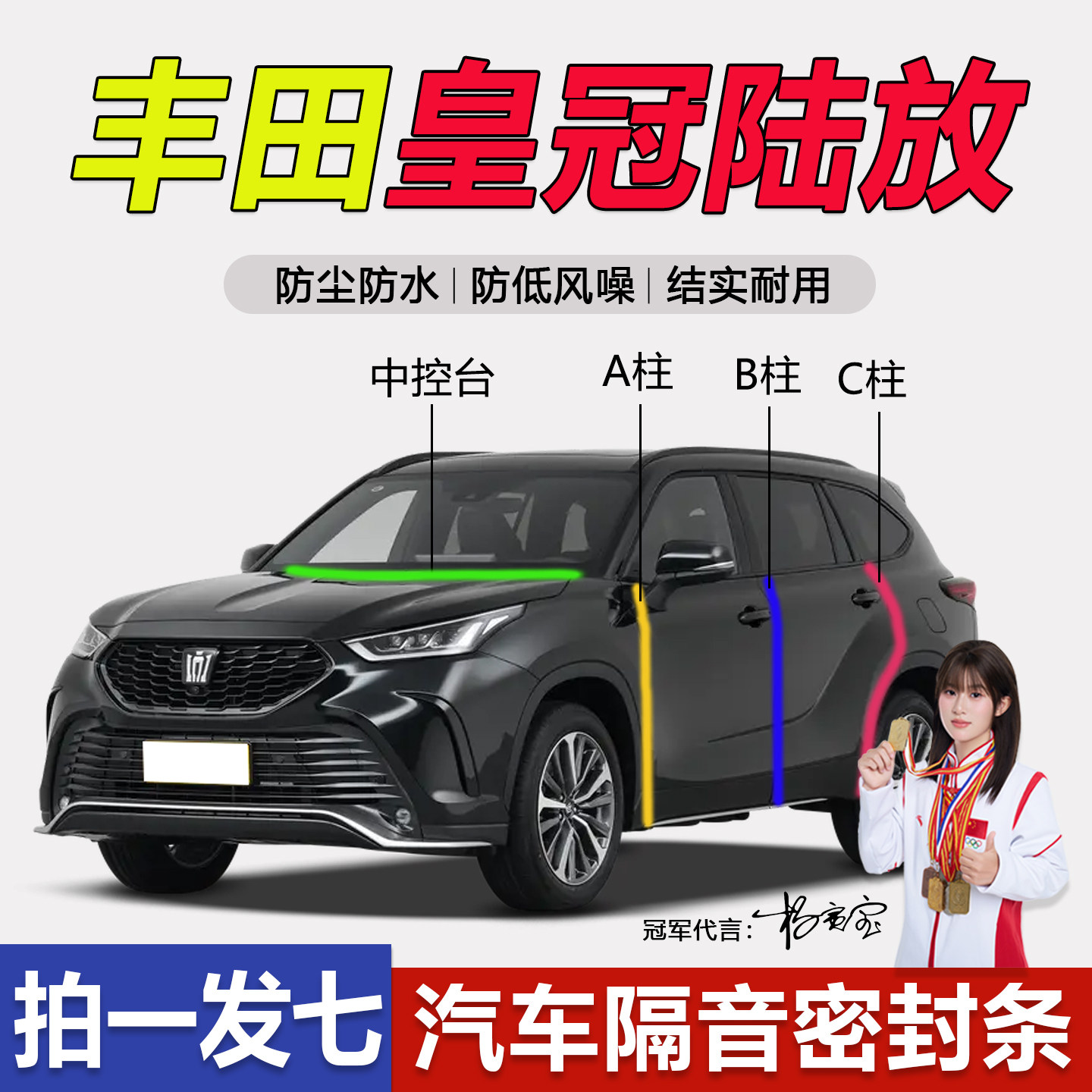 丰田皇冠陆放防水静音防尘密封条