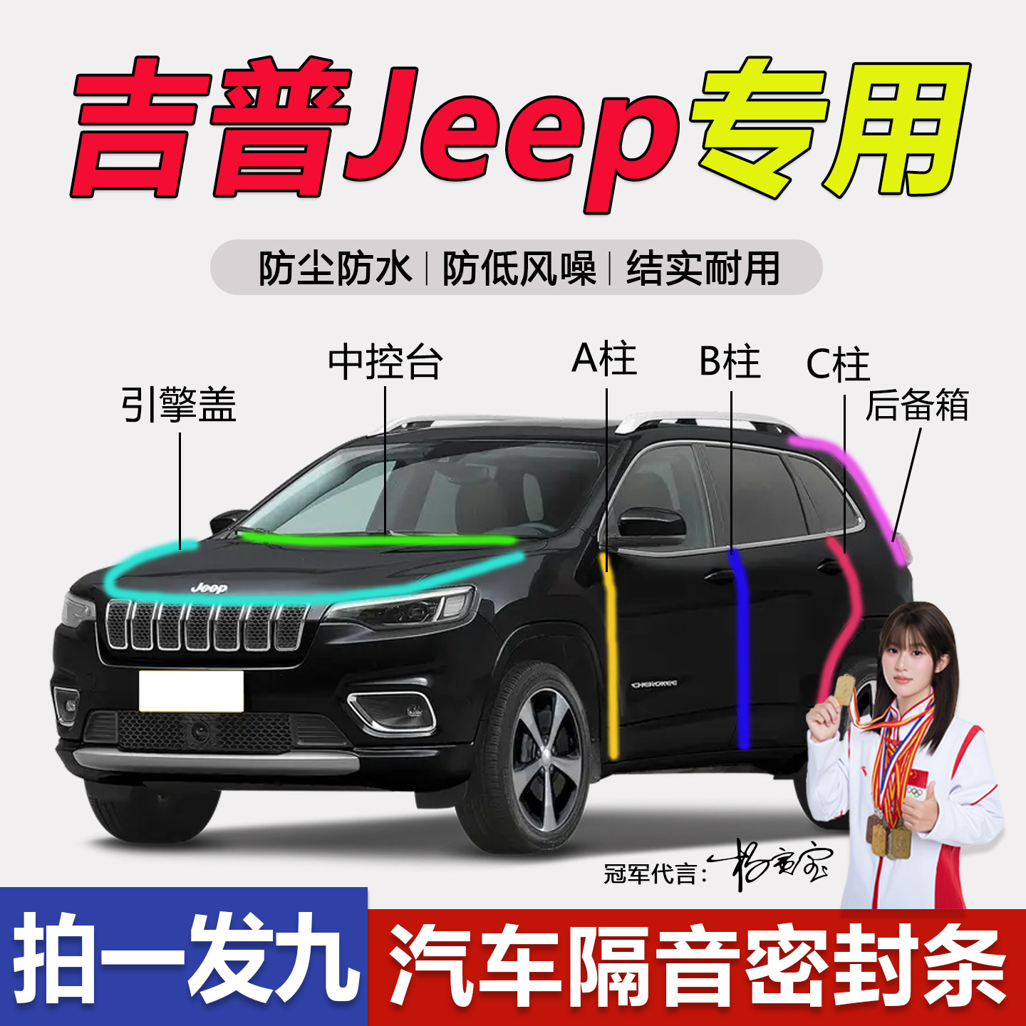 吉普JEEP全系车门隔音防尘密封条
