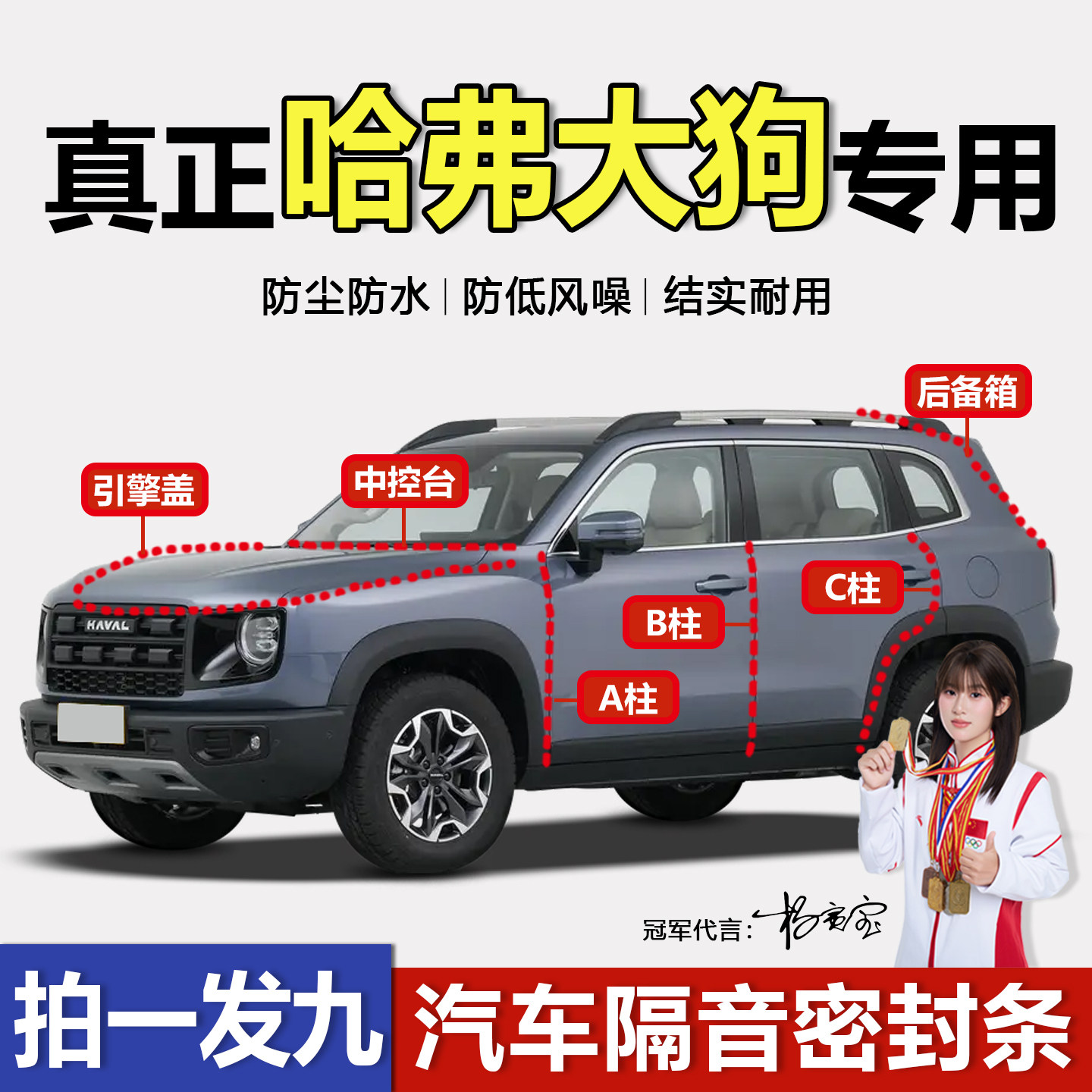 哈弗大狗/puls汽车门专用隔音密封条ABC柱中控台引擎盖后备箱胶条