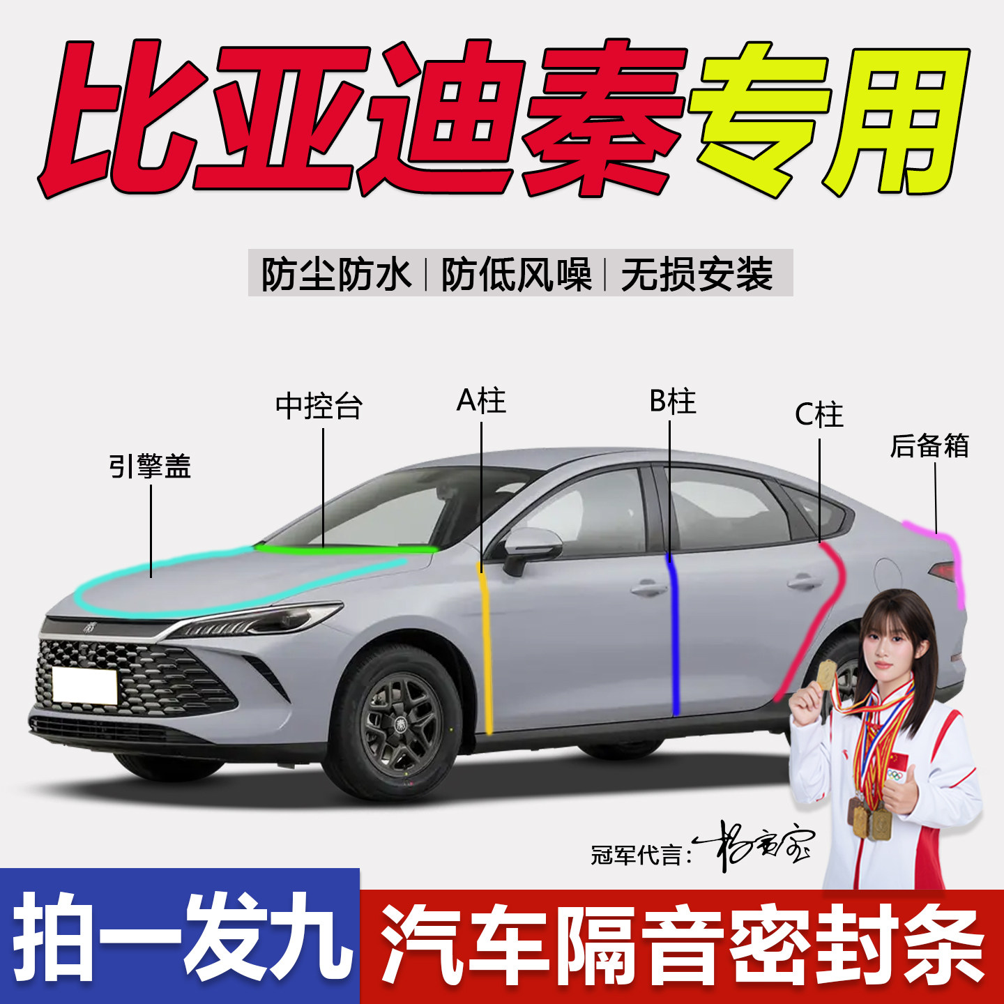 比亚迪宋秦PLUS专用隔音密封胶条