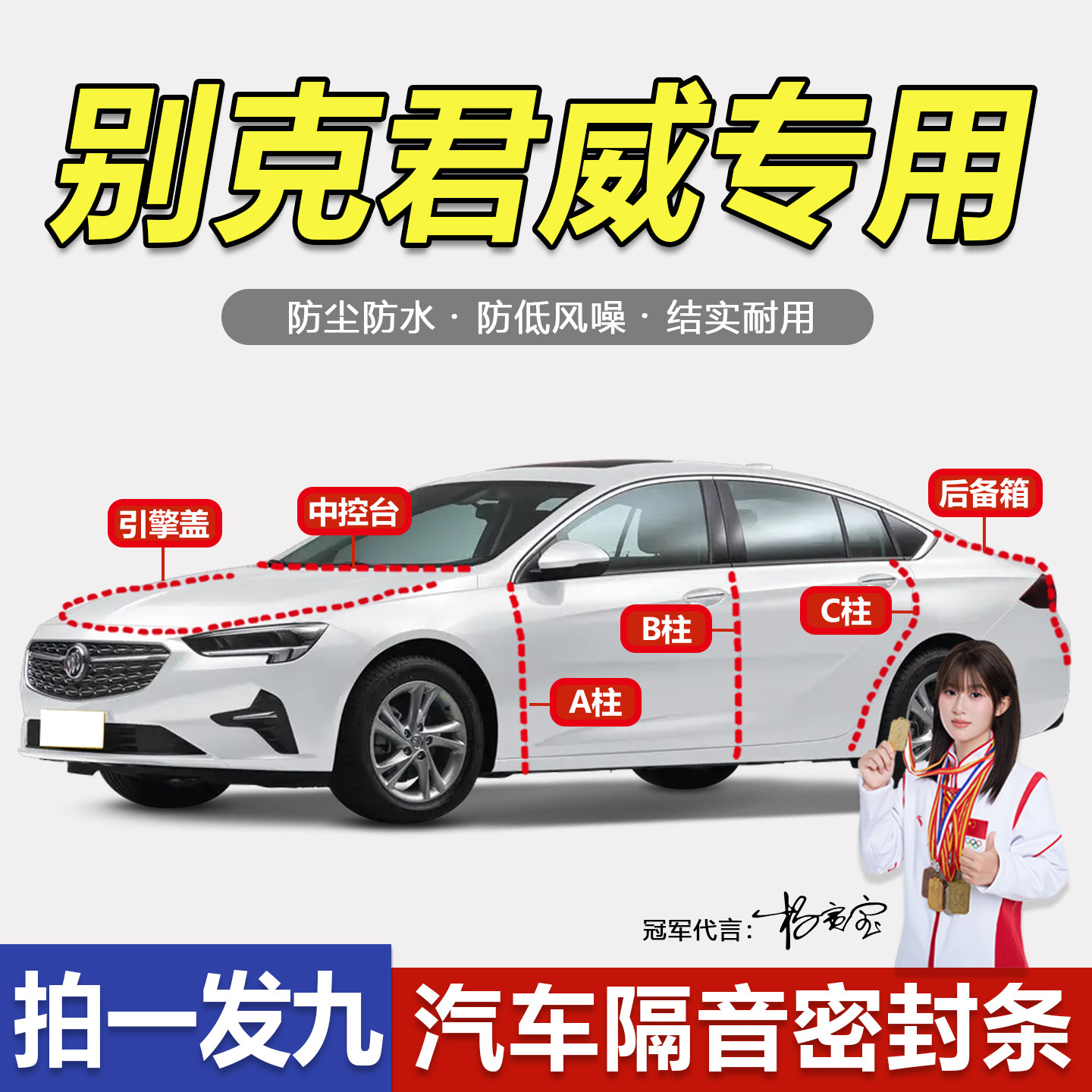 别克君威/GS专用车门隔音密封条