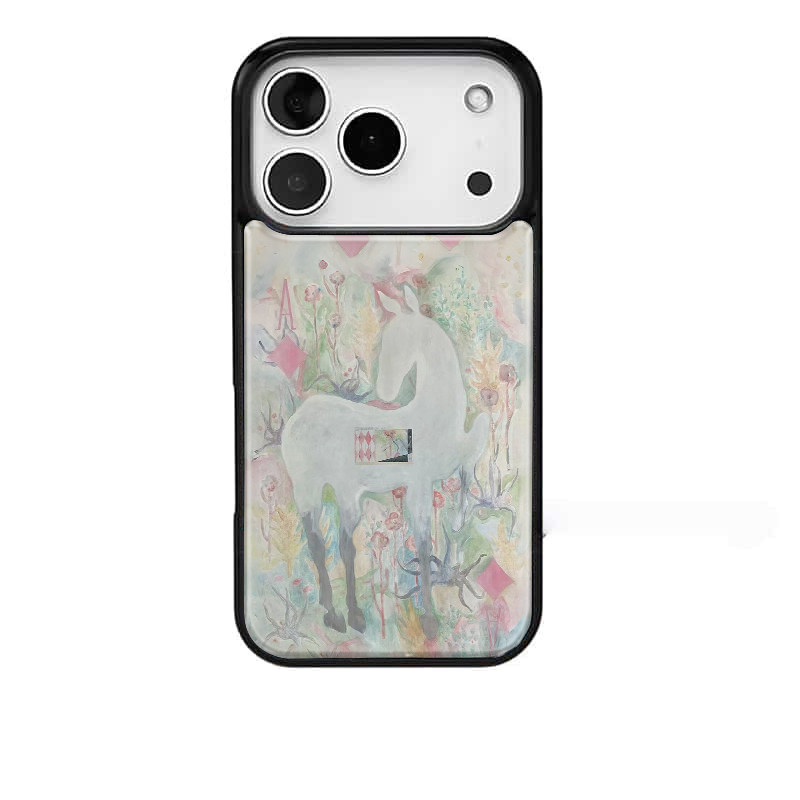 花野马踪艺术复古适用苹果17promax手机壳iphone16pro新款13创意15pro黑边14pro滴胶12电镀银原创防摔,3C数码配件,手机保护套/壳,淘宝优惠券,粉丝福利购,淘宝优惠卷