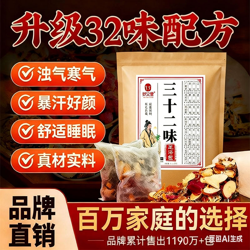 泡脚中药包艾草艾叶生姜祛湿驱寒通经活络助眠养颜足浴包男女通用