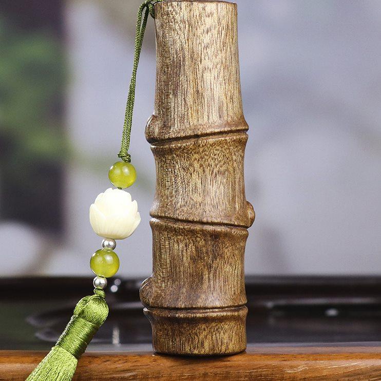 金丝楠木节节高升正宗阿根廷绿檀纯手工雕竹节手把件挂件生日礼物