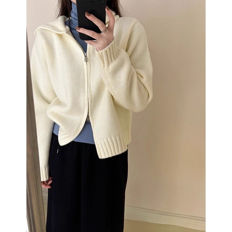 连帽卫衣女本命年衣服洋气独特别致上衣打底红色针织开衫外套毛衣