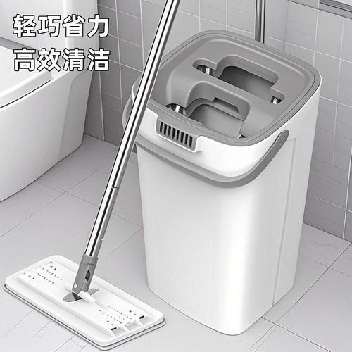 拖把家用一拖净免手洗加厚拖布干湿两用带桶套装懒人拖地平板拖把