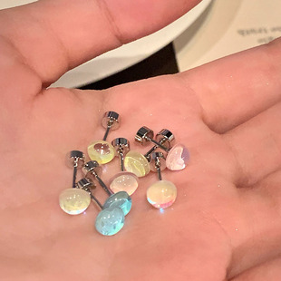 炫彩偏光极小耳骨钉免摘睡觉医用钛钢养耳洞耳钉小众独特耳蜗钉