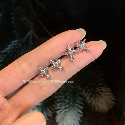 彩色十字架耳骨钉钛钢养耳洞