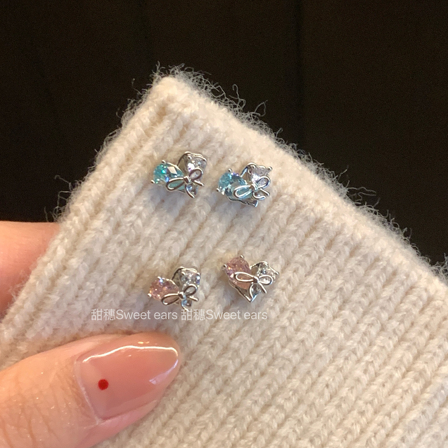 爱心不对称耳骨钉医用钛钢