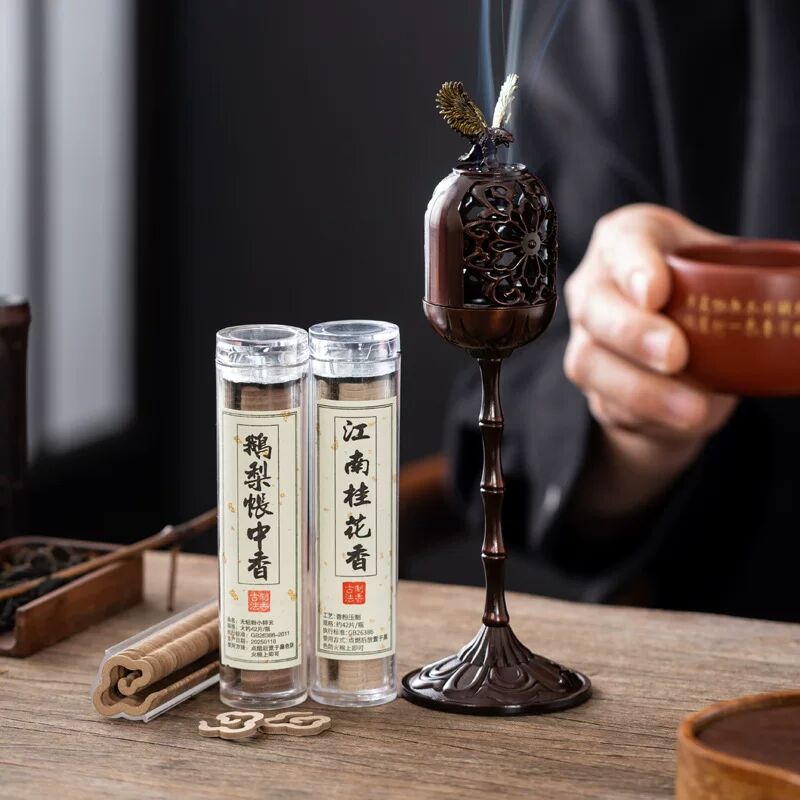 大鹏展翅宫灯炉富贵花纹高脚炉香炉家用室内熏香小祥云香道盘茶道
