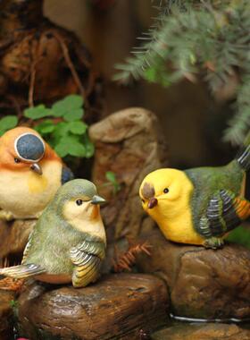 可爱小鸟摆件树脂工艺品园艺装饰苔藓微景观多肉动物鸟造景小摆件