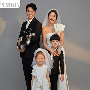 全家福亲子家庭照样片新影楼工作室高端室内纯色放大图S808