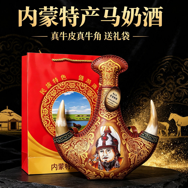 马奶酒内蒙特产奶酒38度真牛皮