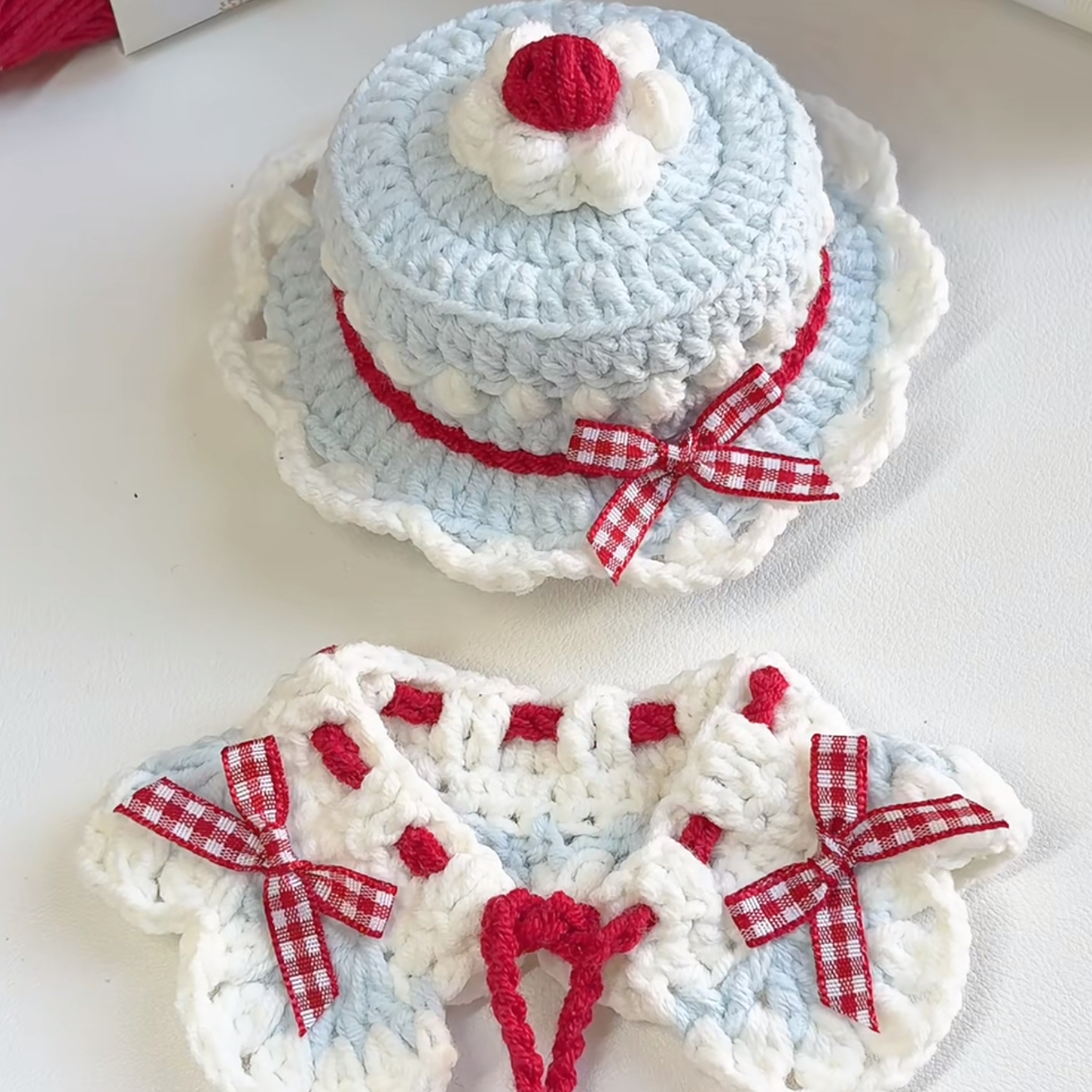 手工编织甜美可爱娃衣10cm娃通用diy材料包自制送朋友闺蜜礼物