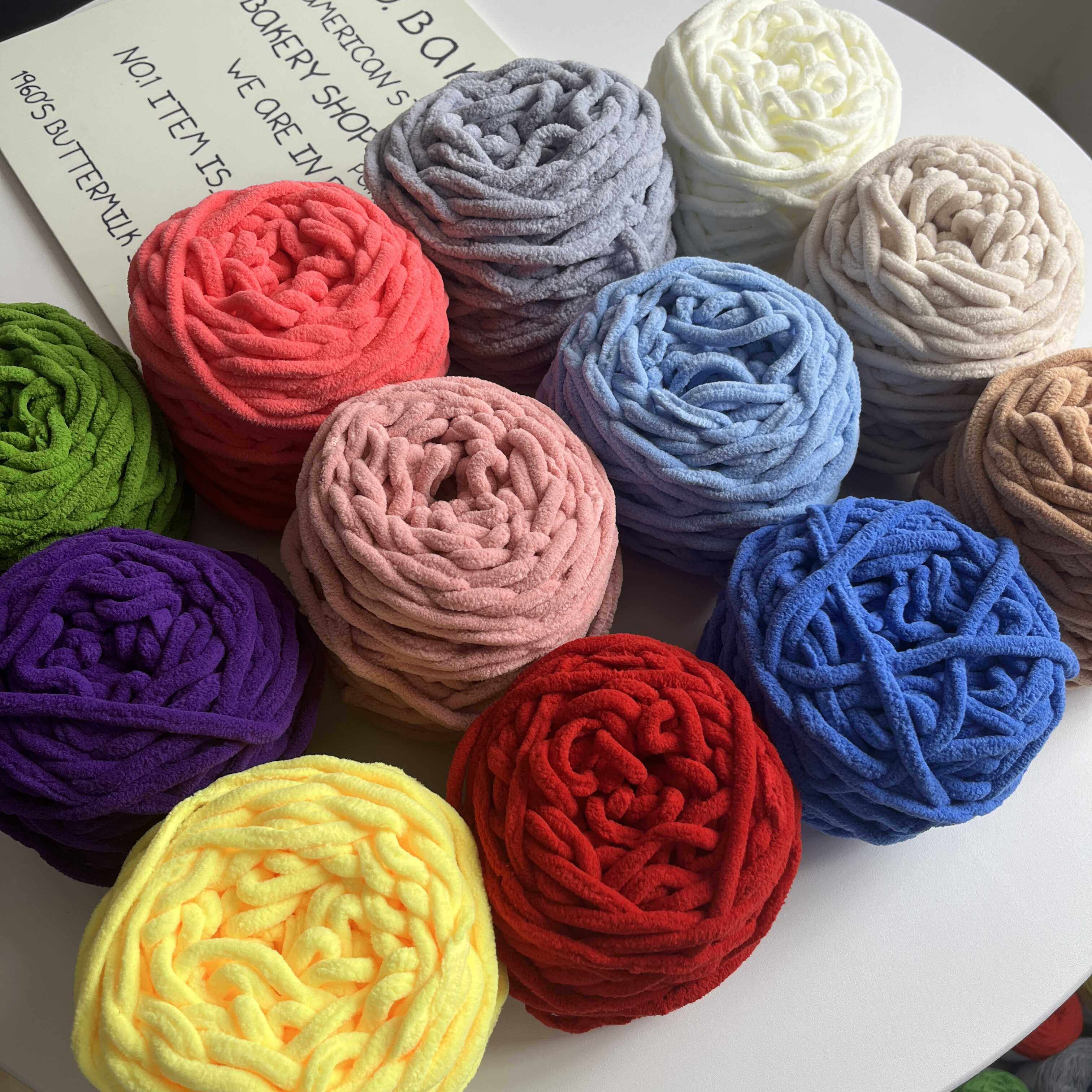 冰条线粗毛线团手工diy材料勾鞋坐垫钩拖鞋男女编织围巾玩偶亲肤