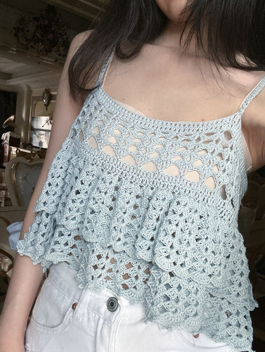 手工钩织吊带衫夏季吊带上衣毛线手工编织钩针diy材料包送闺蜜