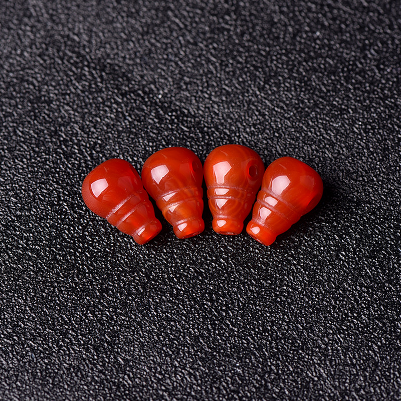 天然南红玛瑙一体式藏式三通