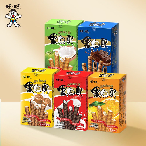 旺旺黑白配56g香橙味巧克力味