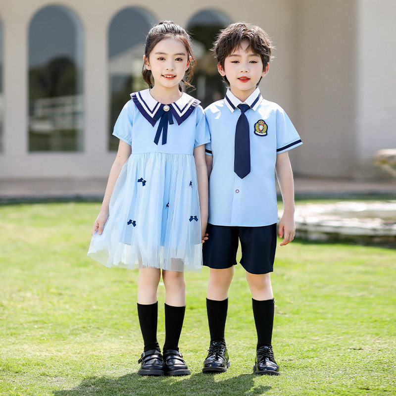 61儿童班服演出服夏装幼儿园园服小学生校服英伦学院风表演服装