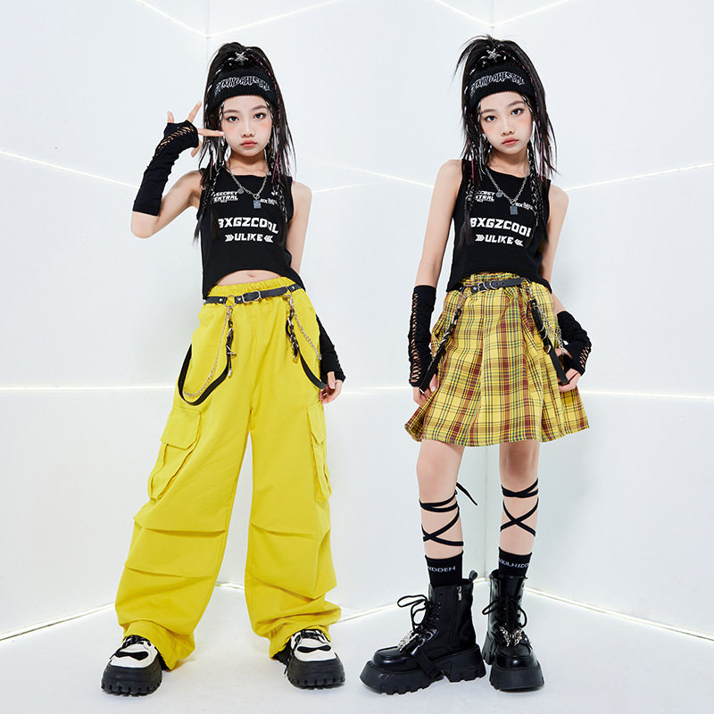 六一女童爵士舞街舞表演服装潮酷时髦炸街儿童走秀时尚个性演出服