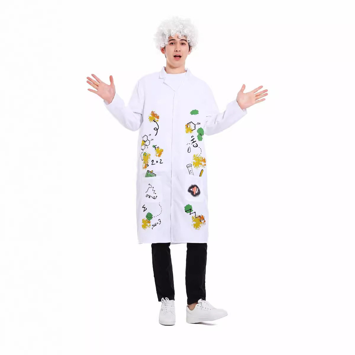 万圣节科学怪人成人儿童表演服搞怪科学家舞台演出服装校园派对