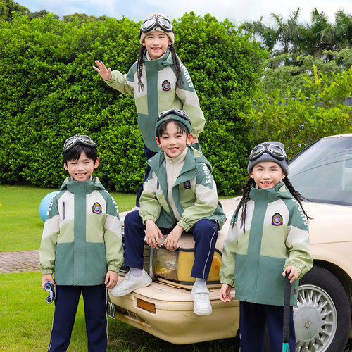 小学生校服学院风冲锋衣加厚秋冬防风儿童班服幼儿园园服湖州织里