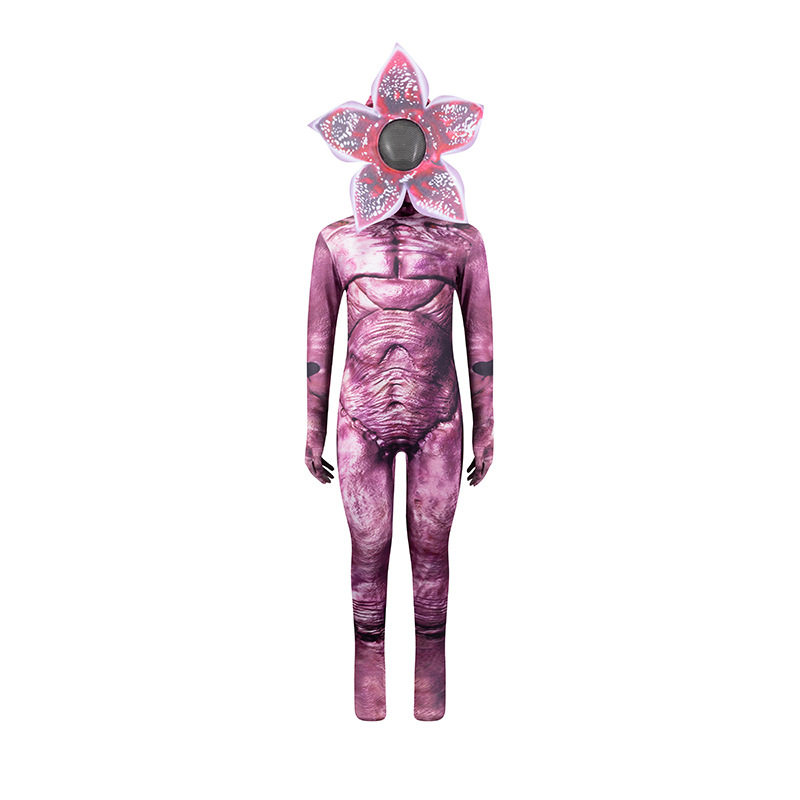 万圣节恐怖服装怪奇物语食人花cos服儿童连体衣服紧身丧尸舞表演