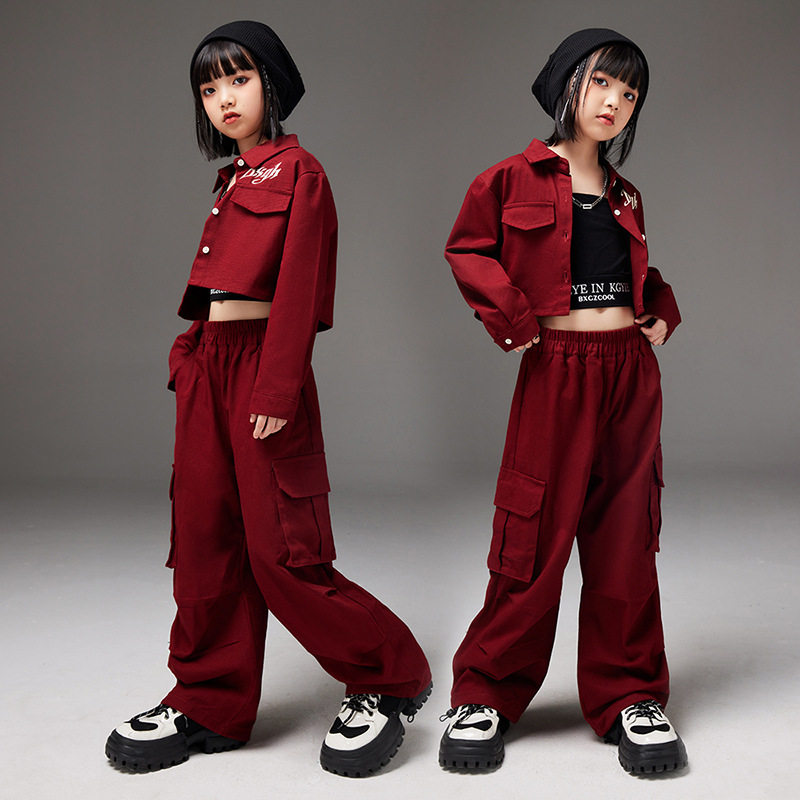 女童爵士舞服装儿童演出服jazz女孩走秀团体表演练功服街舞嘻哈潮