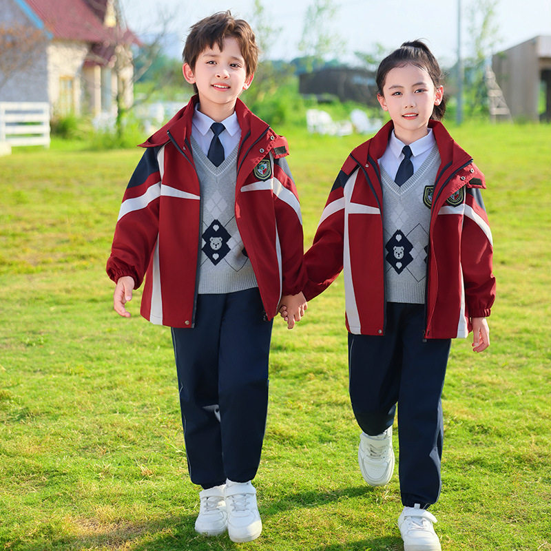 幼儿园园服套装小学生校服儿童春夏秋冬红色全班班服七件套一年级
