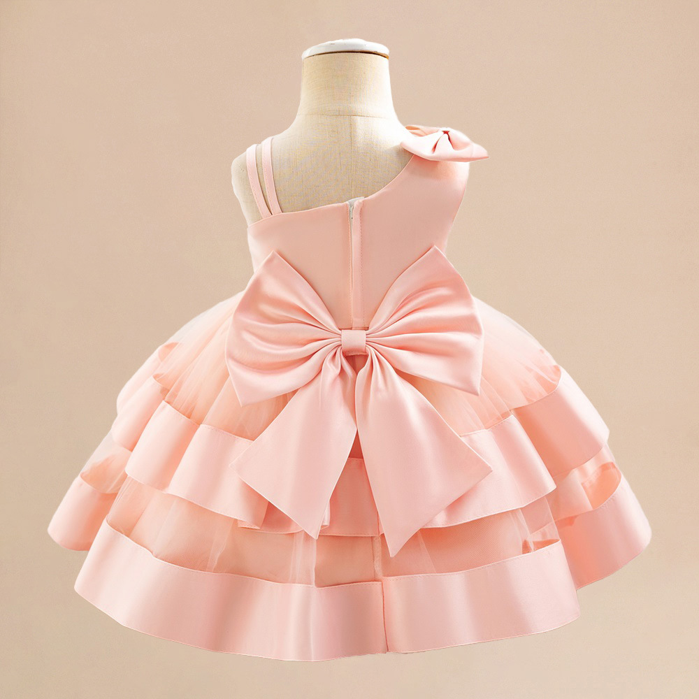女童宝宝蓬蓬礼服连衣裙周岁生日夏季儿童裙欧美网纱蛋糕公主