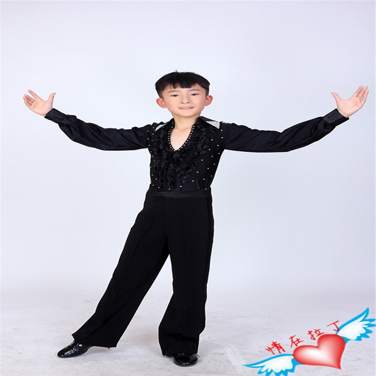 新款儿童拉丁舞表演服男童拉丁舞比赛服装男儿童拉丁服男童拉丁服