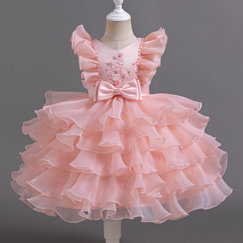 儿童蓬蓬裙礼服裙中大童装幼儿园花童表演服宝宝蓬蓬公主裙连衣裙