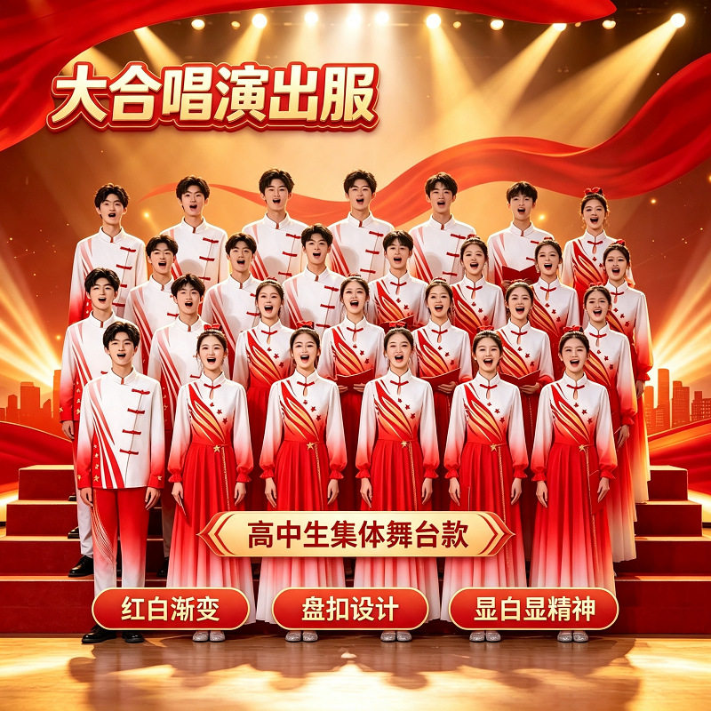 儿童合唱演出服男女开学季爱国朗诵比赛中小学生歌唱祖国表演服装