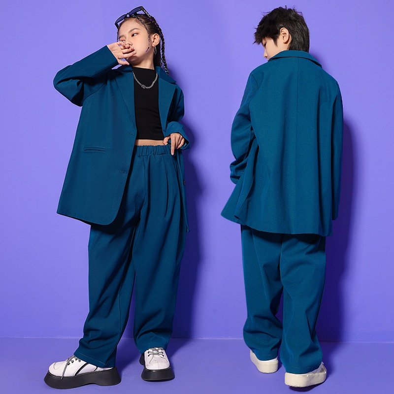 女童爵士舞服装帅气西装街舞演出服套装少儿嘻哈hiphop走秀舞台潮