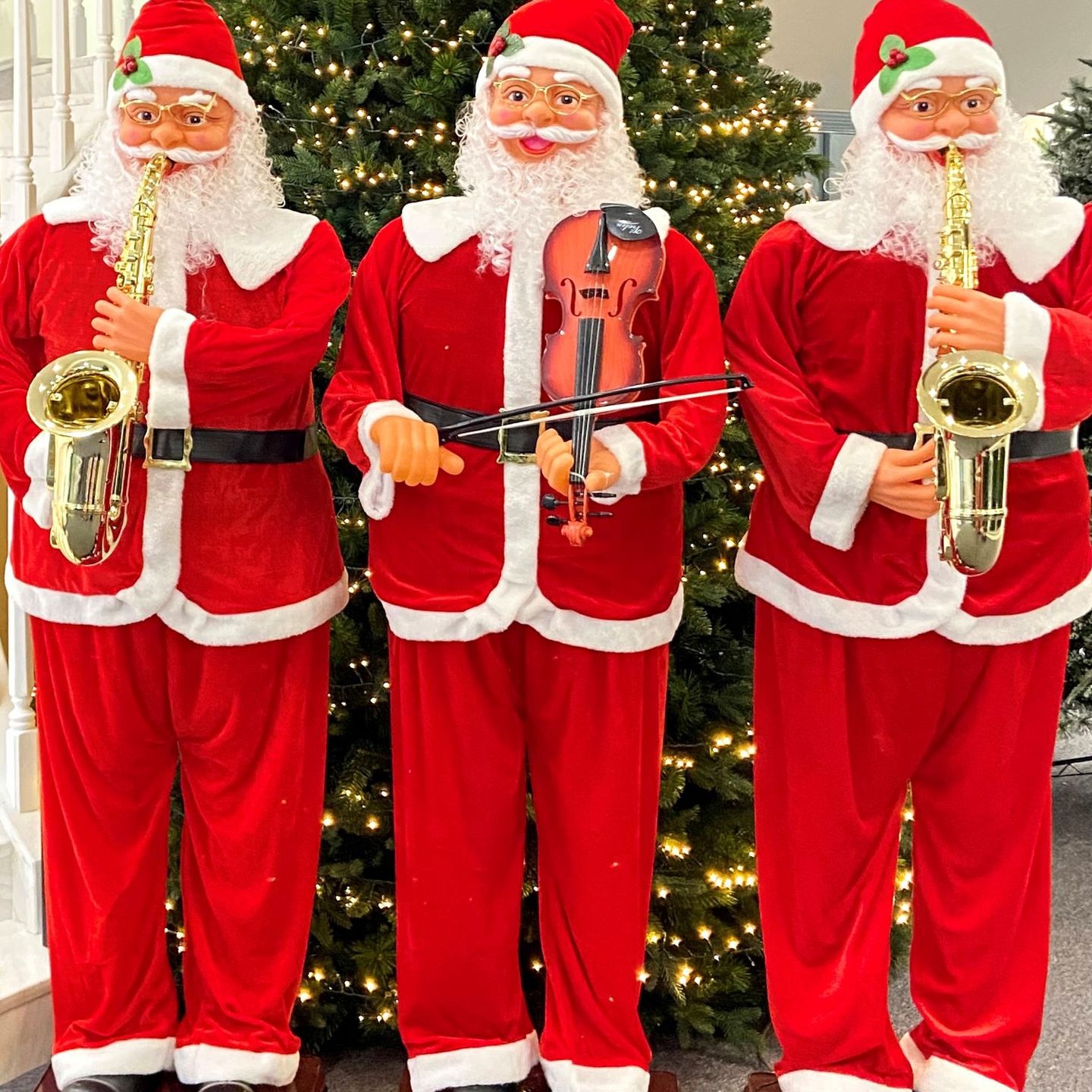 圣诞节电动1.8米圣诞老人迎宾摆件8音乐萨克斯老人圣诞礼物装饰品