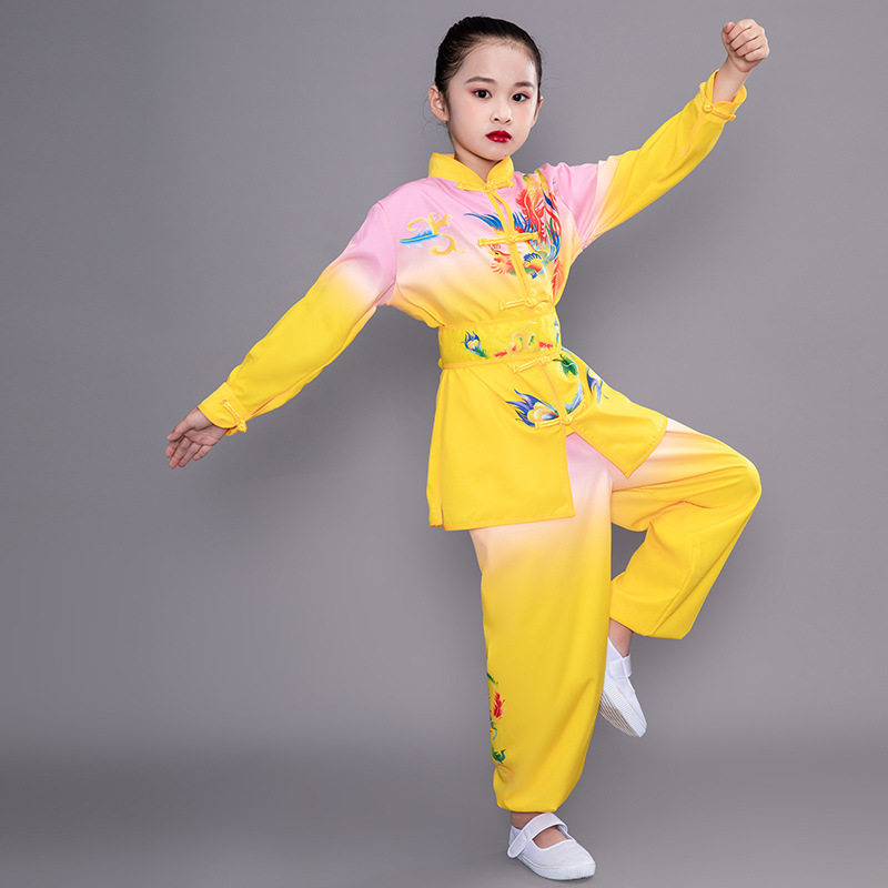 儿童武术演出服小学生练功训练中国风长袖比赛太极竞技表演服套装