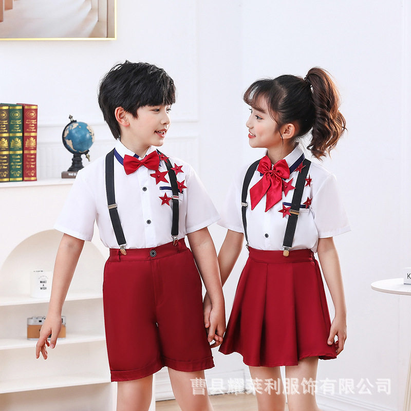 红星闪闪表演服套装 幼儿园诗朗诵演出服 六一儿童节大合唱团服装