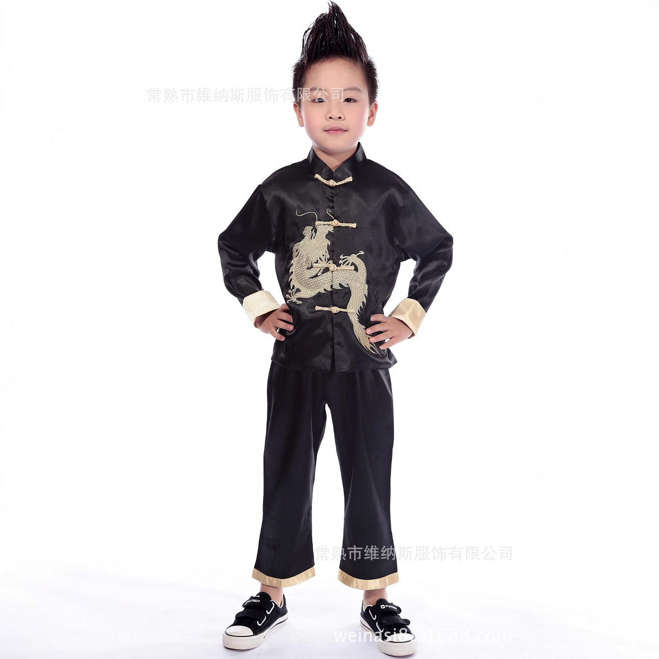 供应唐装儿童套装小大龙套表演服传统服装民族服装2-14岁