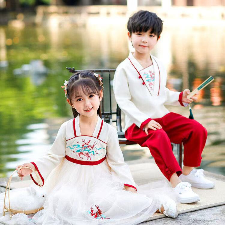 小学生班服春秋新款幼儿园园服儿童校服古风汉服中国风舞蹈表演服