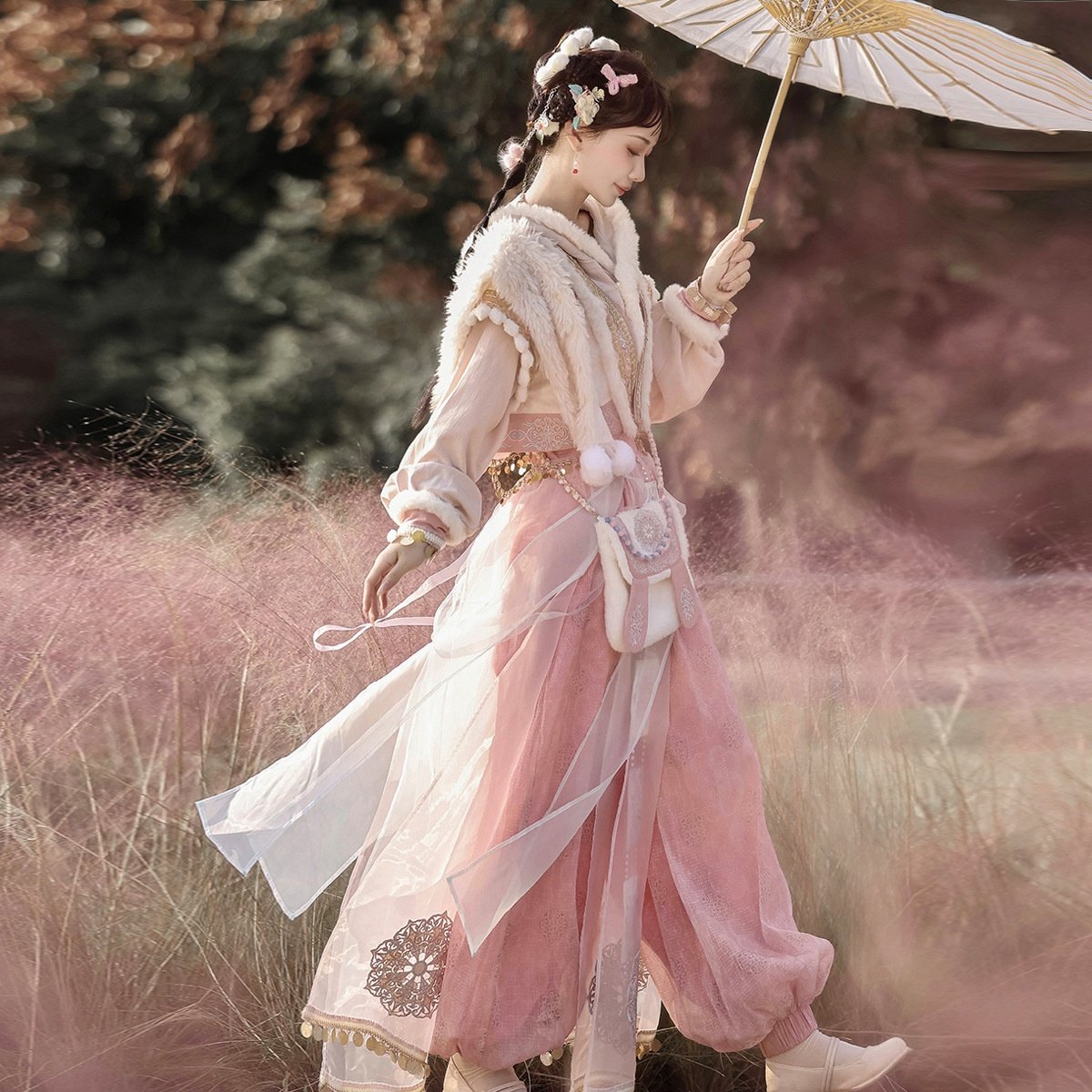 倚梦阁原创胡璇脘纱汉服女中国风汉元素包包外披上衣裤子套装9418,女装/女士精品,汉服套装,淘宝优惠券,粉丝福利购,淘宝优惠卷