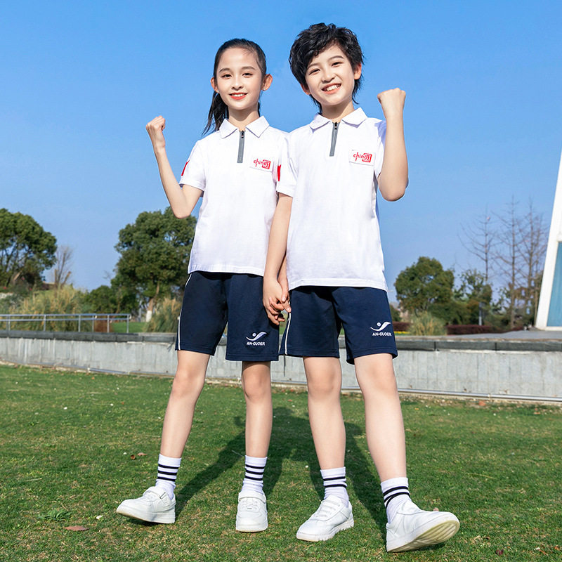 幼儿园园服夏装儿童中国风休闲运动服小学生校服班服POLO衫套装