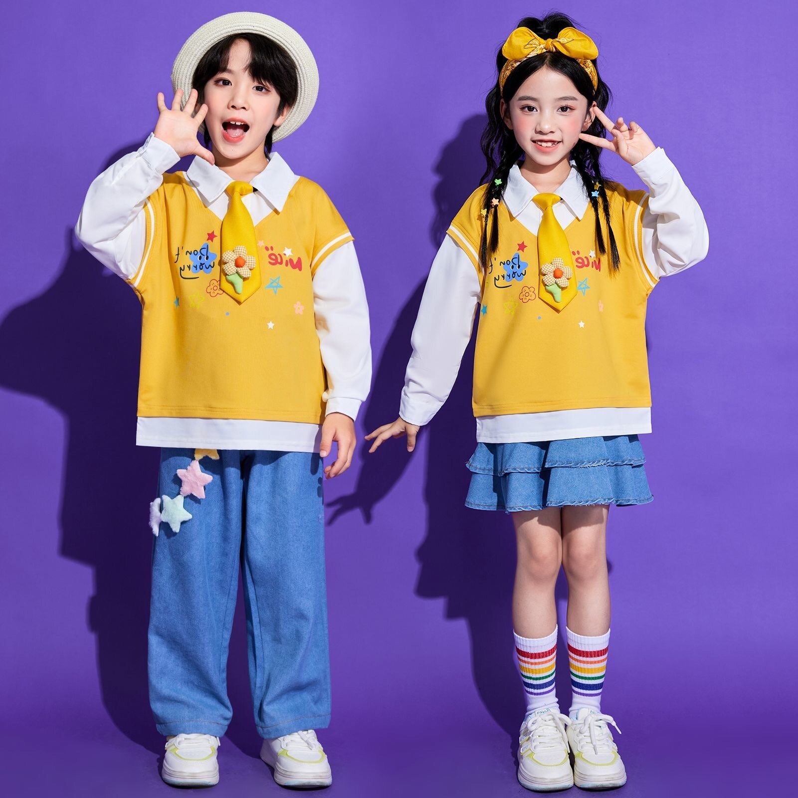 儿童拉拉队演出服小学生 运动会开幕式方阵班服幼儿园舞蹈表演服