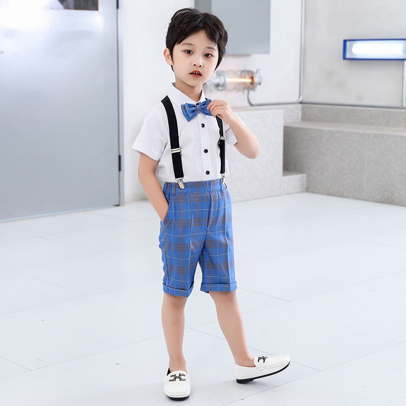 六一儿童朗诵表演服背带裤花童礼服男童小学生合唱幼儿园演出服装