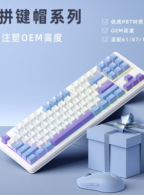 新盟三拼/双拼PBT材质键帽机械键盘通用键帽OEM高度适配61/87/104