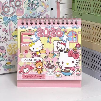 2026年台历三凯蒂猫日历hello丽鸥kitty打卡计划本创意桌面小摆件