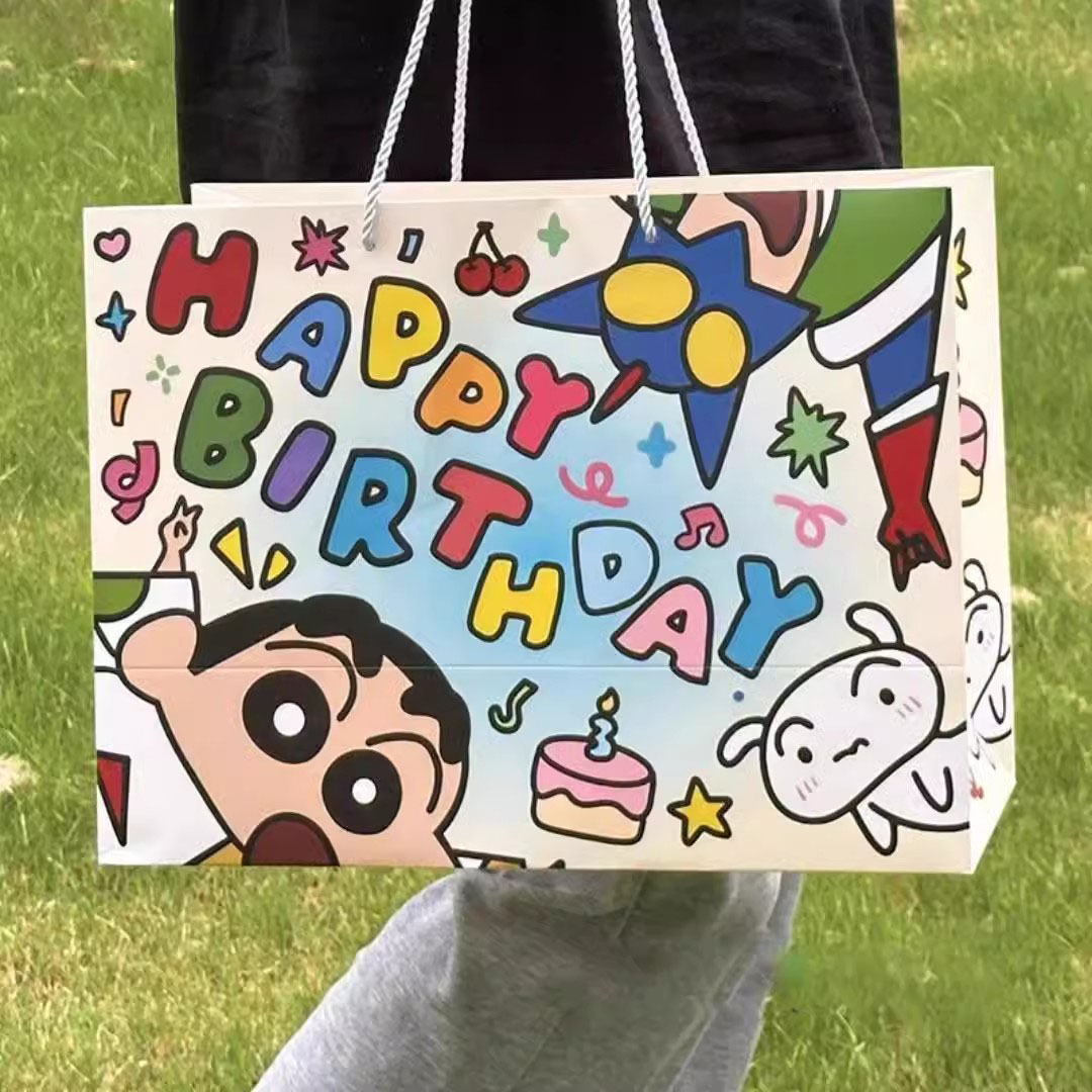 生日高级感礼品袋蜡笔小新手提袋
