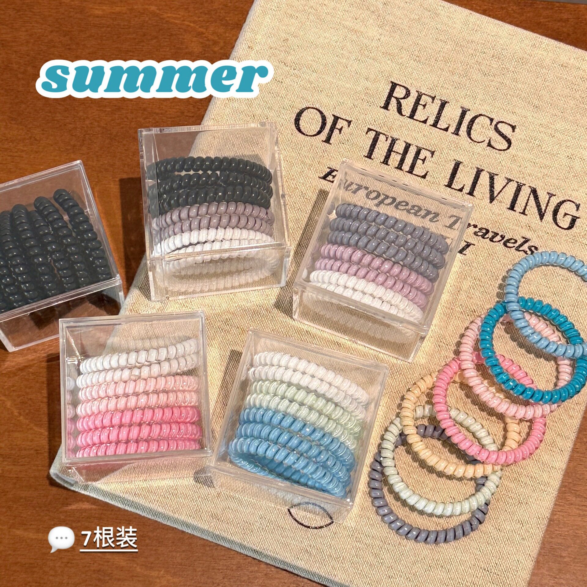 特价夏日盒装简约发绳新款扎头发