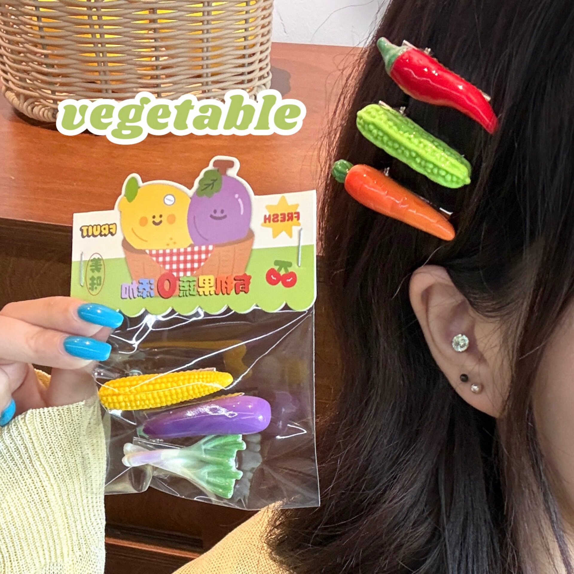 特价新款蔬菜彷真趣味造型发夹搞