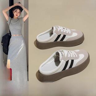 CAMILA KSENIA官方店2025新款女秋季一脚蹬懒人鞋厚底包头半拖鞋