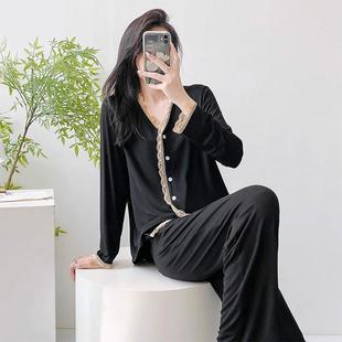 春花秋月何时瞭「Daily Gtra」春秋季蕾丝花边莫代尔长袖套装女